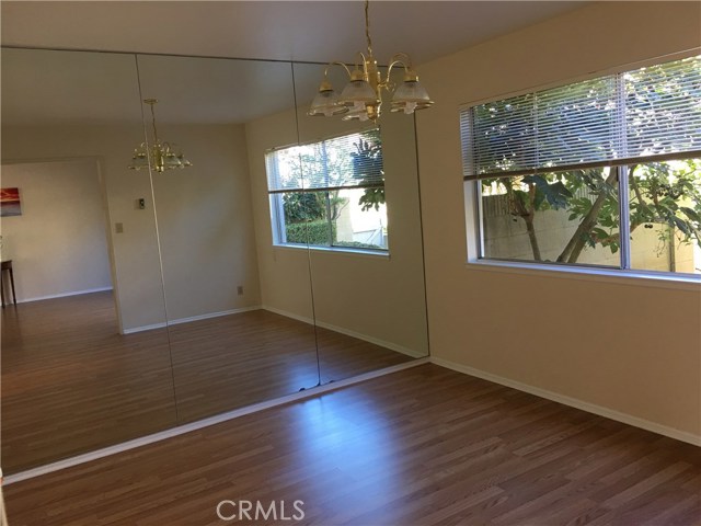 Separate dining room, looks out to patio