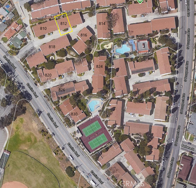 Google Map of Complex shows location of Pools and Tennis Courts