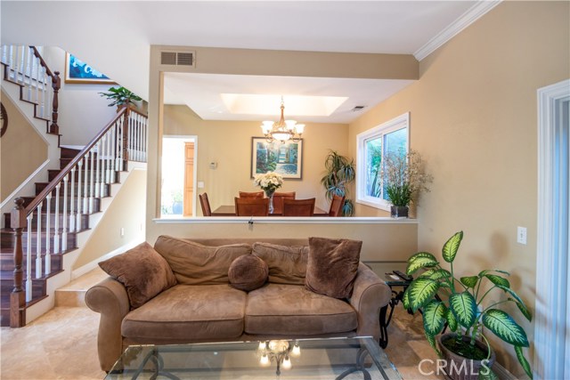Living room and dining room