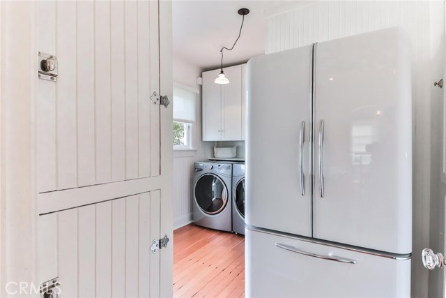 Beadboard Pantry, Northstar Refrigerator and view into Utility Room