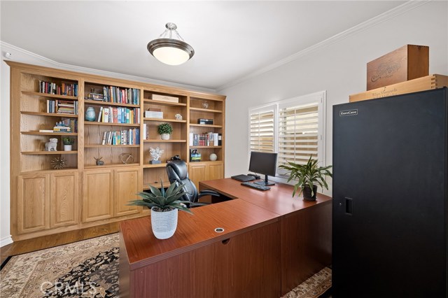 Working from home ? You will love this large , fully enclosed dedicated office with a full wall of shelving. Perfect for a home office. Working from home ? You will love this large , fully enclosed dedicated office with a full wall of shelving. Perfect for a home office.