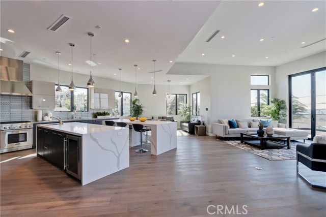 Kitchen and family room