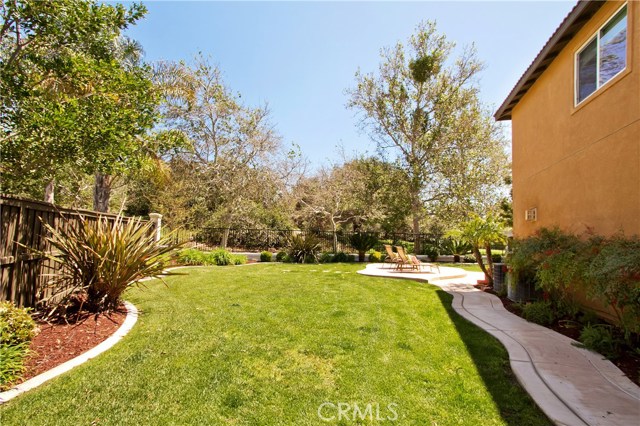 View of yard on the north side of the home