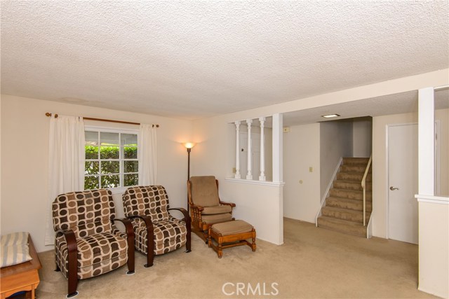 Living room with wall to wall carpeting!