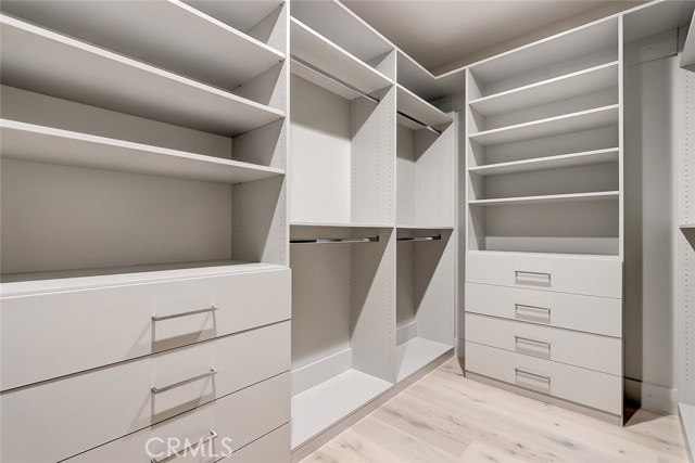 Fully outfitted closets throughout.