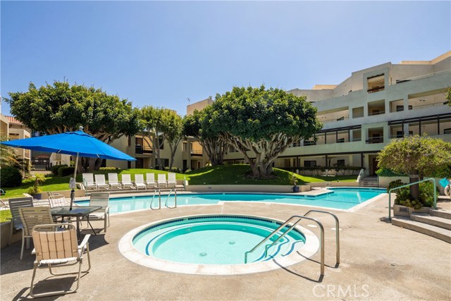 Community pool and spa. Great place to sit and relax in the sun.