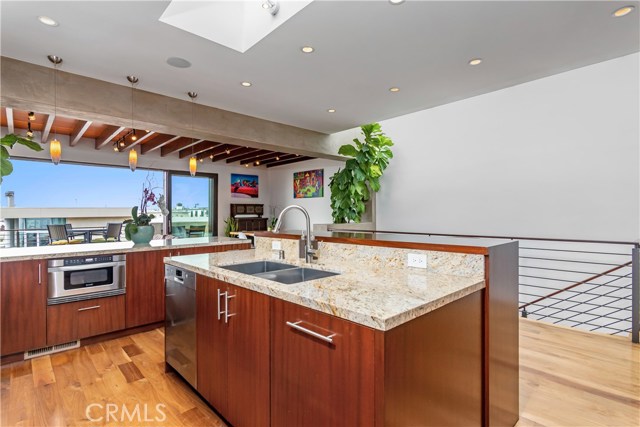 Kitchen with a view opening up to the living room