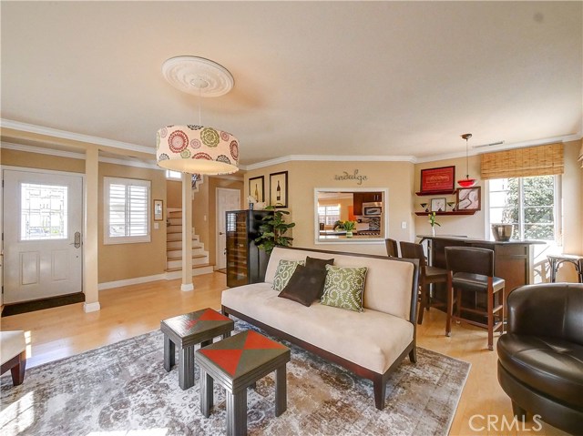 Living room has pass through to kitchen.