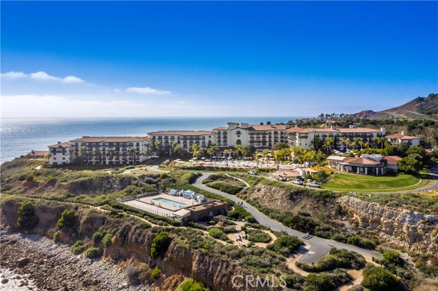 Aerial view of Terranea Resort from home. Resort and restaurants are 3 minute walk on path from the home.