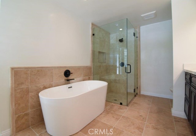 Master Bathroom Soaking Tub and Separate Glass Shower