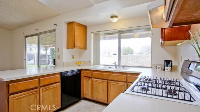 Clean Kitchen with a nice view of the Backyard