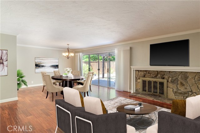 Virtually Staged Living Room and Dining Area