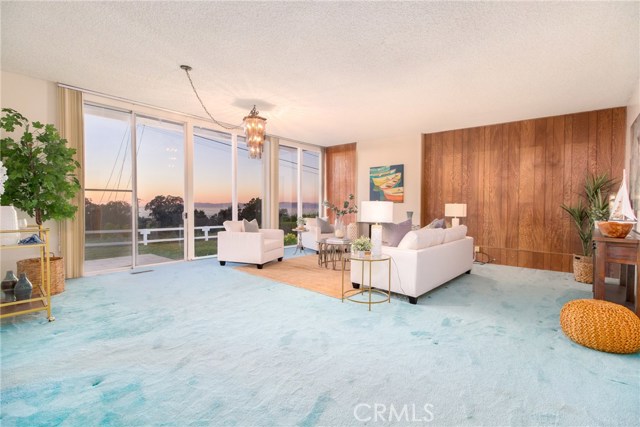 Living Room with views of the Pacific Ocean and coast line