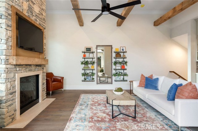 Living room with fireplace