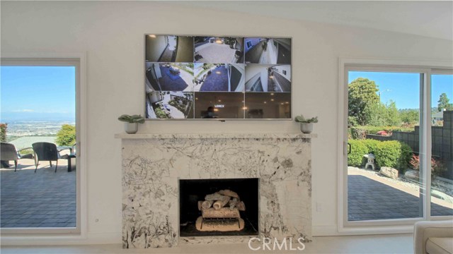 Beautiful Asian inspired marble fire place with gas logs, 75