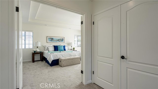 Double door entrance into the enormous master bedroom on the second floor.