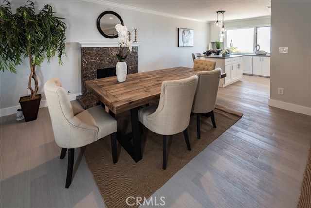 Dining Area with Fireplace