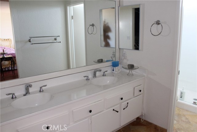 Master bathroom double sinks