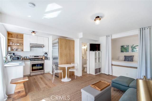 Lower level rentable studio with it's own 3/4 bath and kitchen.