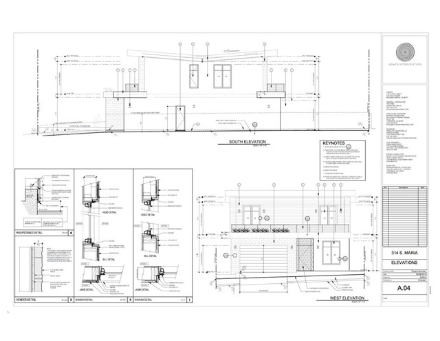 Plans- West and South Elevations