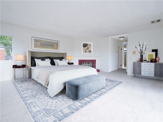 The Primary bedroom was virtually staged to showcase the many possibilities.