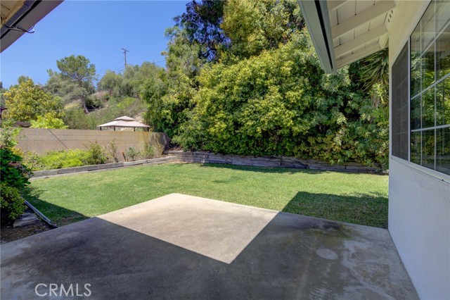 Backyard patio area