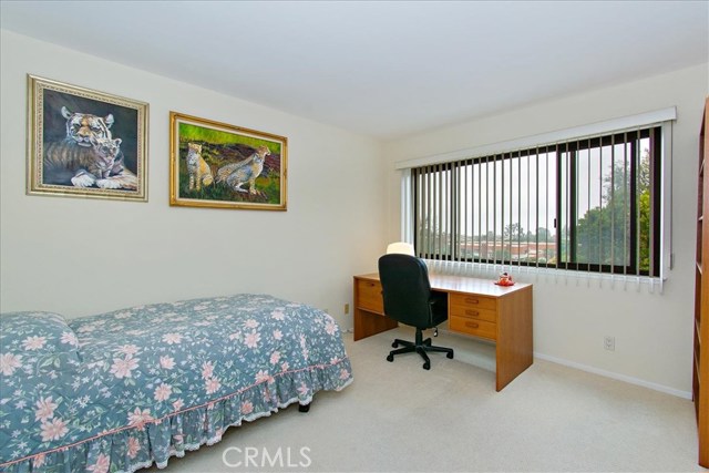 Middle Bedroom has walk-in closet and view of hills and ocean on a clear day Middle Bedroom has walk-in closet and view of hills and ocean on a clear day
