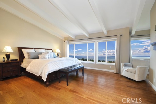 Master Bedroom with spectacular views, high ceilings, fireplace and a great spacious feeling.