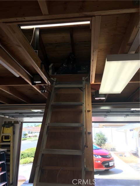 Amazing attic storage in the garage