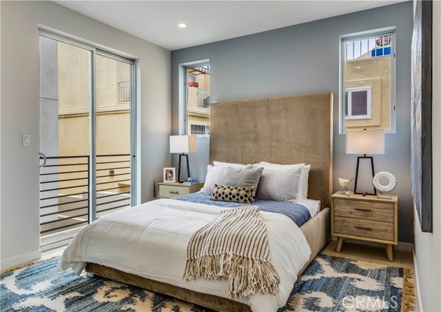 2nd Guest Bedroom at Entry Level with Balcony.