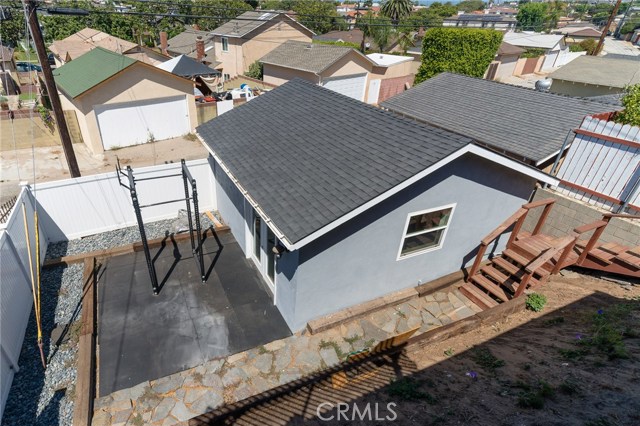 View of garage and lower area from above.