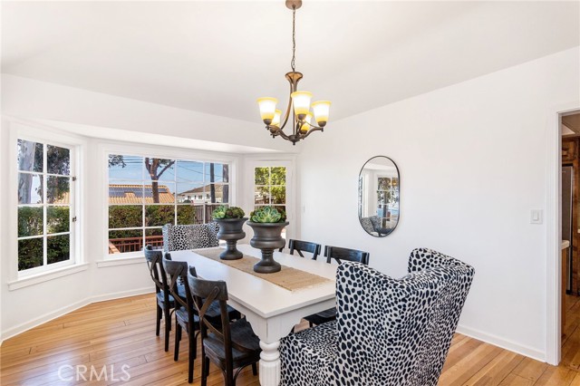 Beautiful formal dining room with some views of the ocean.