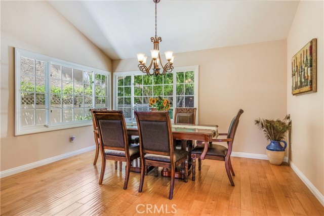 Spacious formal dining room with hardwood floors