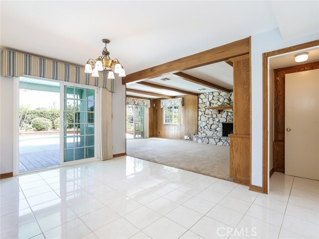 Large eating area looking towards family room