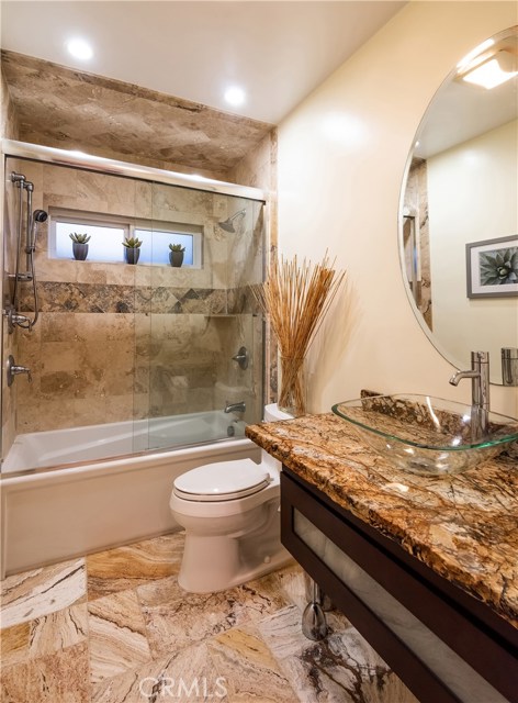 Guest Bath with high end stone work