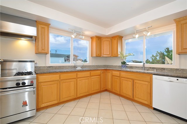 Close up of spacious kitchen
