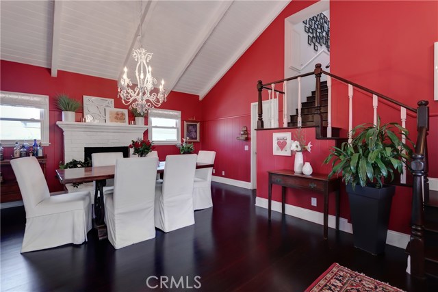 What an entrance!  This formal dining room boasts it's own fireplace - or this could also be used as a formal living room.