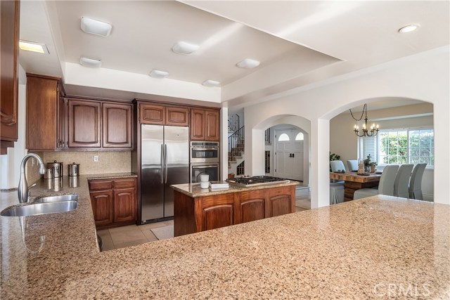 Kitchen open to formal dining room