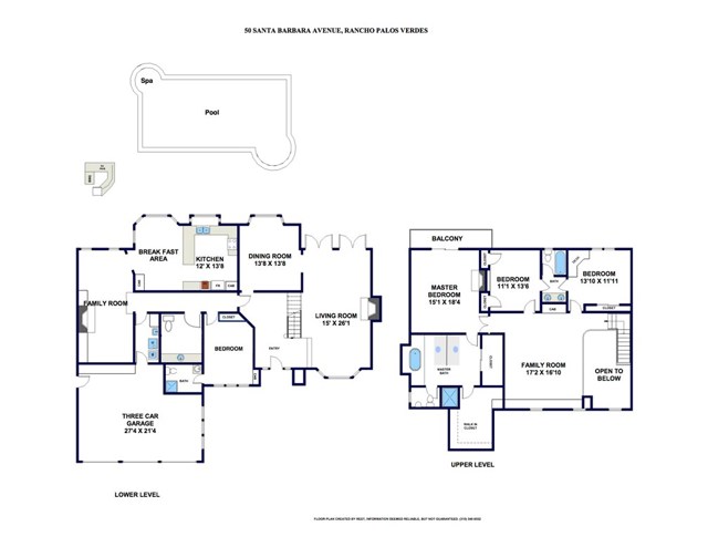 Detailed floor plan and backyard layout.