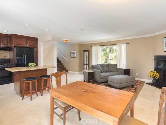 A view of the great room looking back from the balcony.