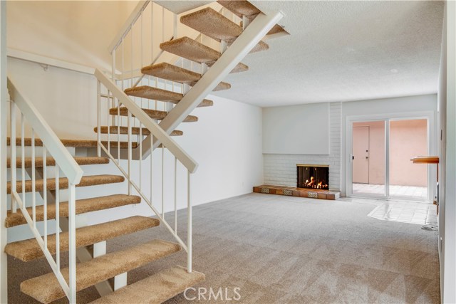 Family room with fireplace