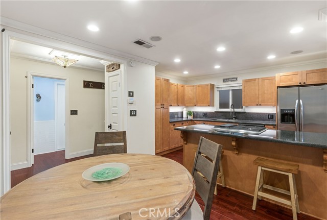 The great room style layout is a wonderful setting with the kitchen open to the dining space.