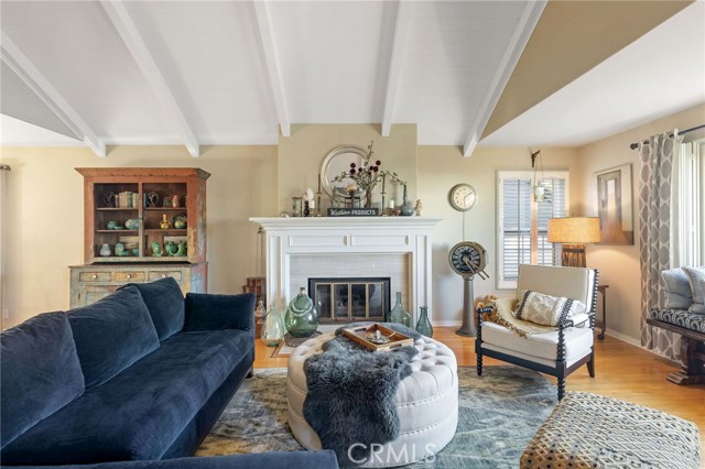 Formal living room with fireplace