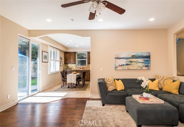 Large dining area with direct access to backyard.