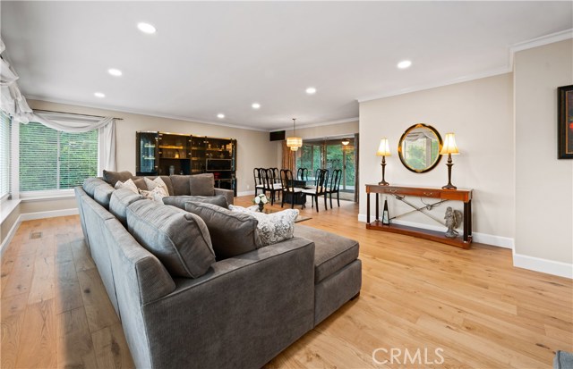 Entertainer's living room and dining room.