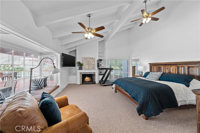 master bedroom and fireplace