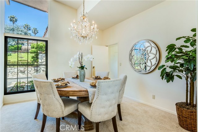 Formal dining room with view of Catalina and the ocean