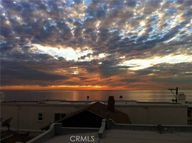 Blazing sunset with puffy clouds...