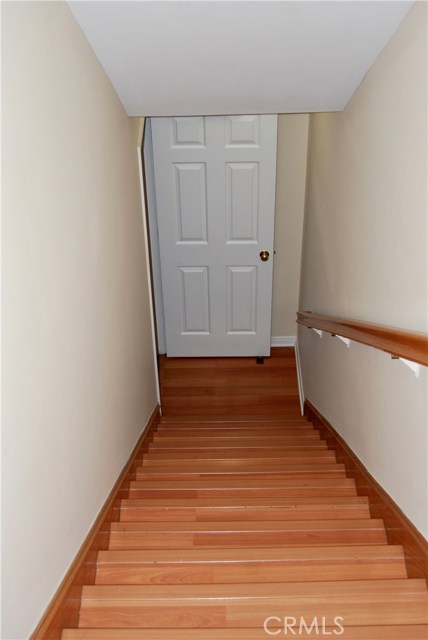 Stairs leading to downstairs office and garage