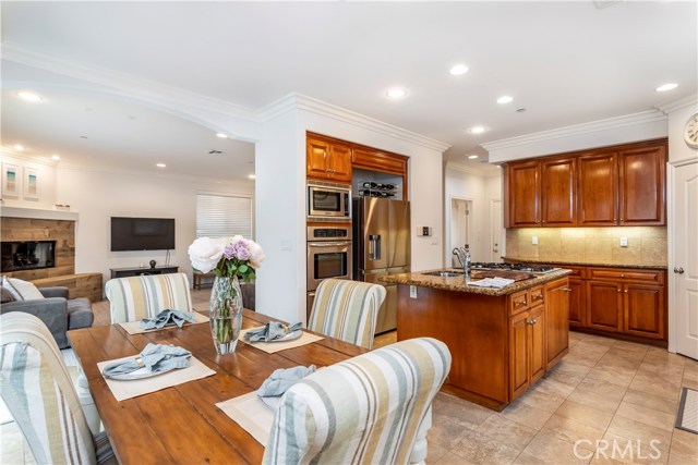 View from Dining Room to Kitchen and Family Room